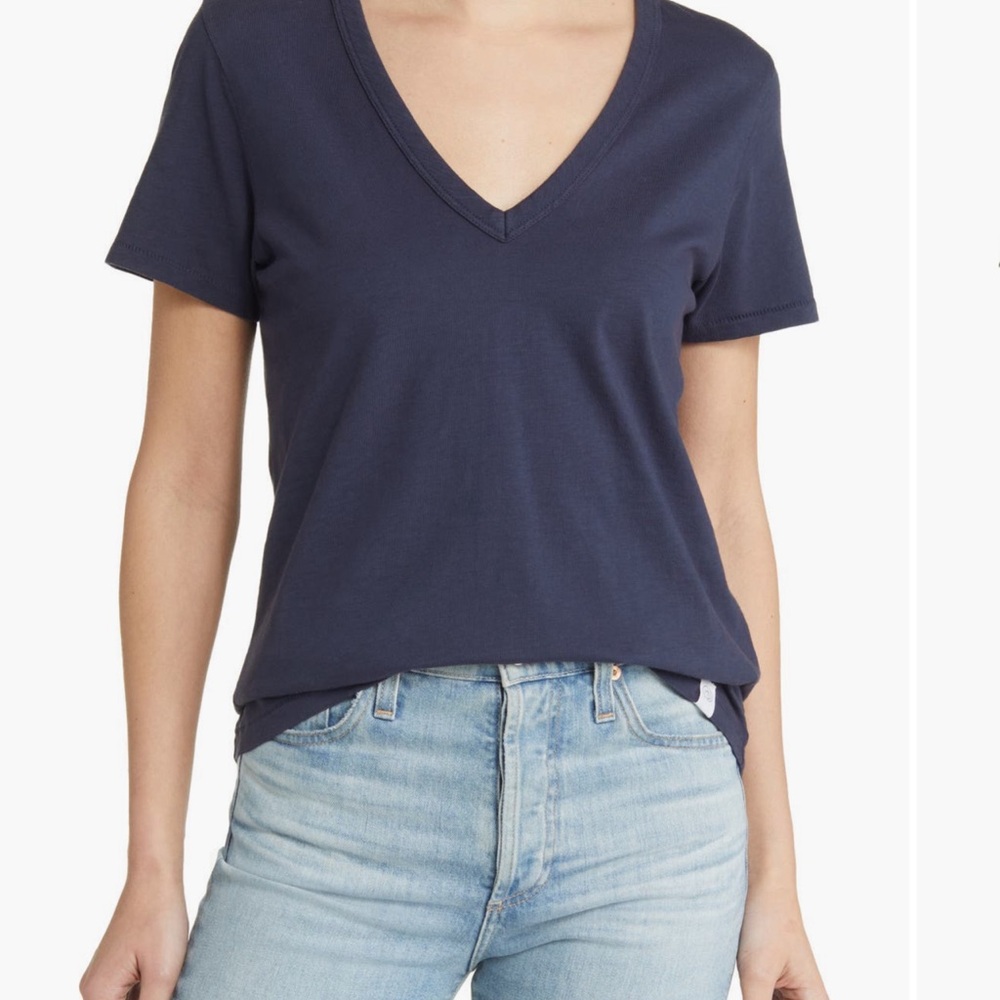 Rag & Bone The Slub V neck blue small